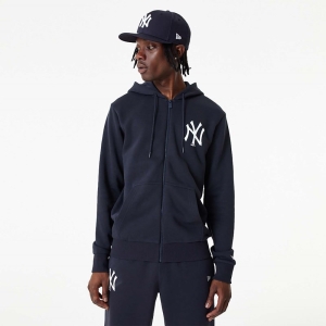 Sudadera Con Capucha New Era New York Yankees MLB League Essential Full-zip Azules | DCMFI-1820