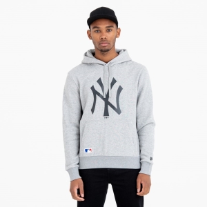 Sudadera Con Capucha New Era New York Yankees Team Logo Grises | QZLWP-2305