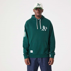 Sudadera Con Capucha New Era Oakland Athletics MLB Heritage Oversized Verdes | WNGAK-4318
