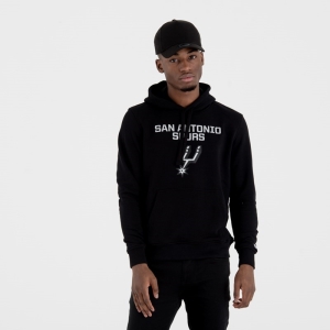 Sudadera Con Capucha New Era San Antonio Spurs NBA Team Logo Negros | PQHLX-0943