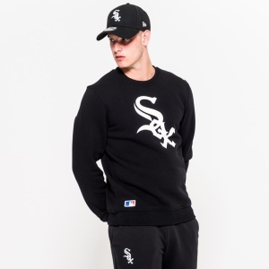 Sudaderas New Era Chicago Sox Team Crew Neck Negros | RYGNV-9581