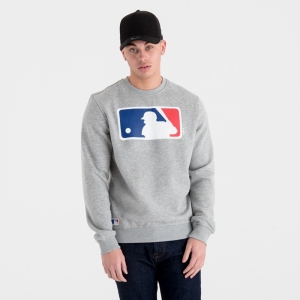 Sudaderas New Era MLB Logo Crew Neck Grises | AXFTJ-5098